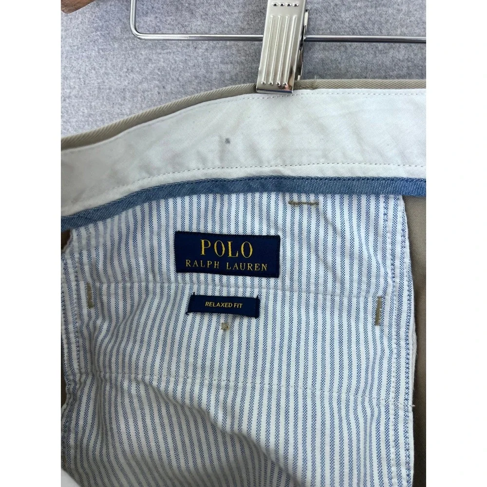 Polo Ralph Lauren Relaxed Fit‎ Chino Pants Mens 40x31 Tan Khaki Cotton Twill